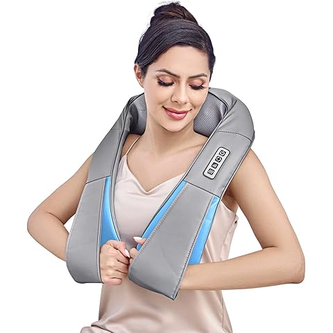 Shiatsu Neck and Back Massager with Heat, Deep Tissue 4D Kneading Massage Pillow fo...