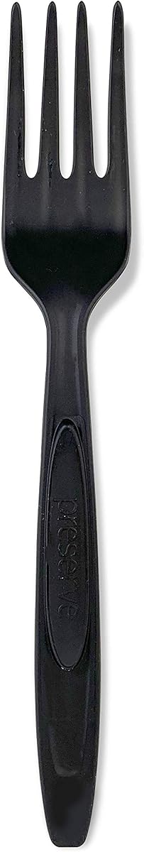 Preserve - Fork 100 Percent Recycled Plastic Medium Weight Cutlery Made in USA - 840 Count