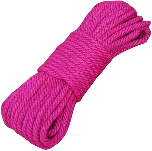 Fendawn Strive Cuerda de cáñamo de yute natural para decoración de manualidades, 0.236in x 65.6ft, color rosa