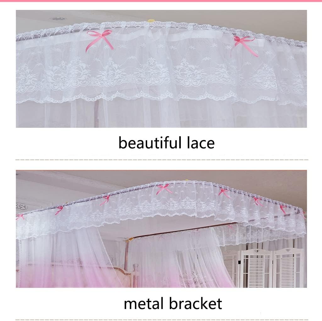Mosquito Net Double Bed Portable Tent Travel Mosquito Net Free-Standing Use One Compartment to Install Suitable for Bedroom,Pink 1.8m Bed
