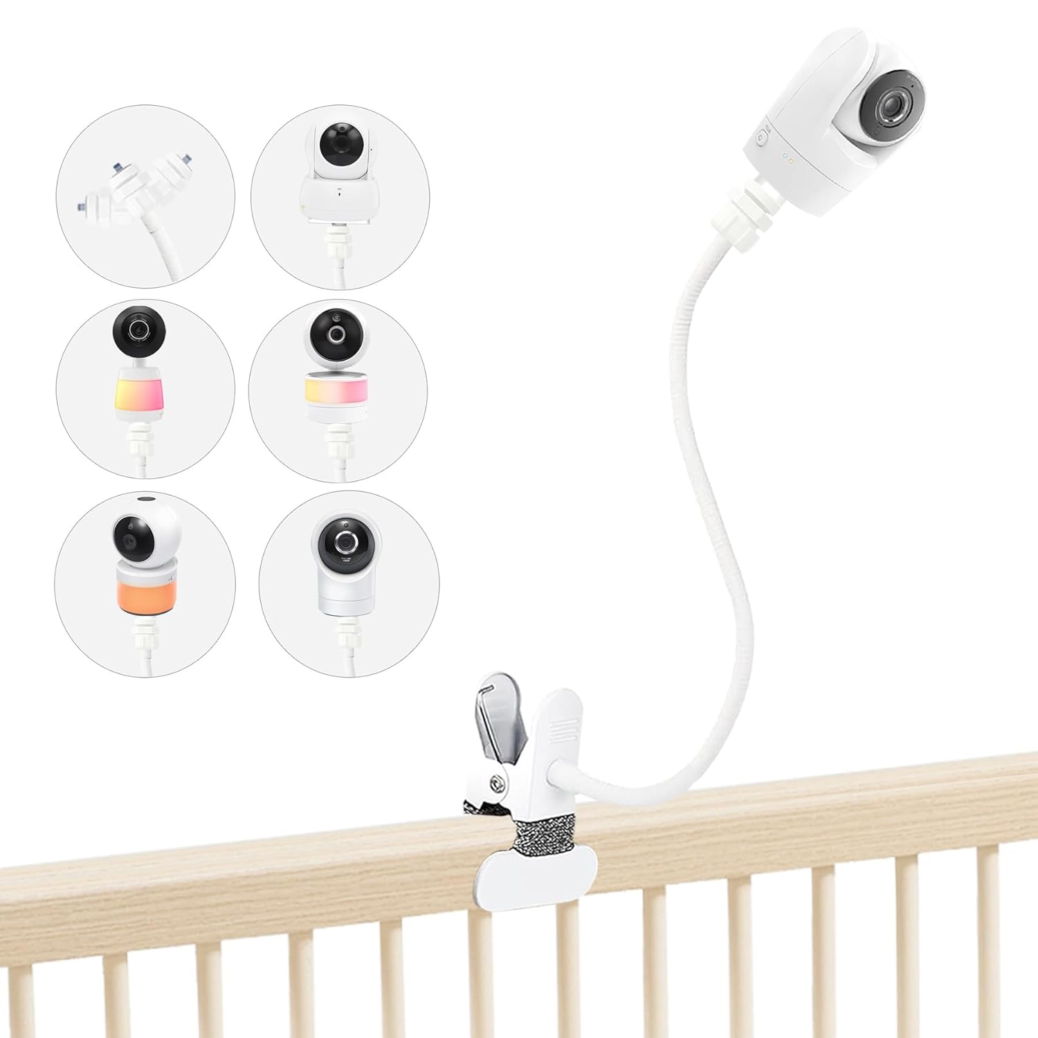 Baby Monitor Mount for VTech Advanced HQ Max, VM901/928/5263, RM5754/5755/5764/7764/5766/7766HD, BM5254, Leapfrog LF915HD/LF920HD/LF925HD/LF930HD/LF815HD/LF1726FHD/LF2936FHD, 16″ Clip Mount