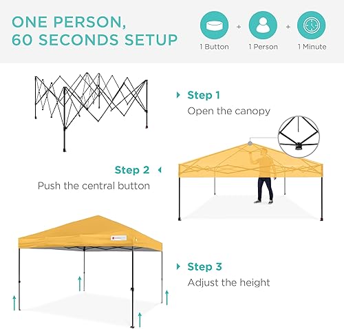 Miniatura 182 de Best Choice Products Carpa Toldo Desplegable de 10x10 pies para Instalación de 1 Persona, Refugio Portátil Instantáneo con Botón de 1 Toque