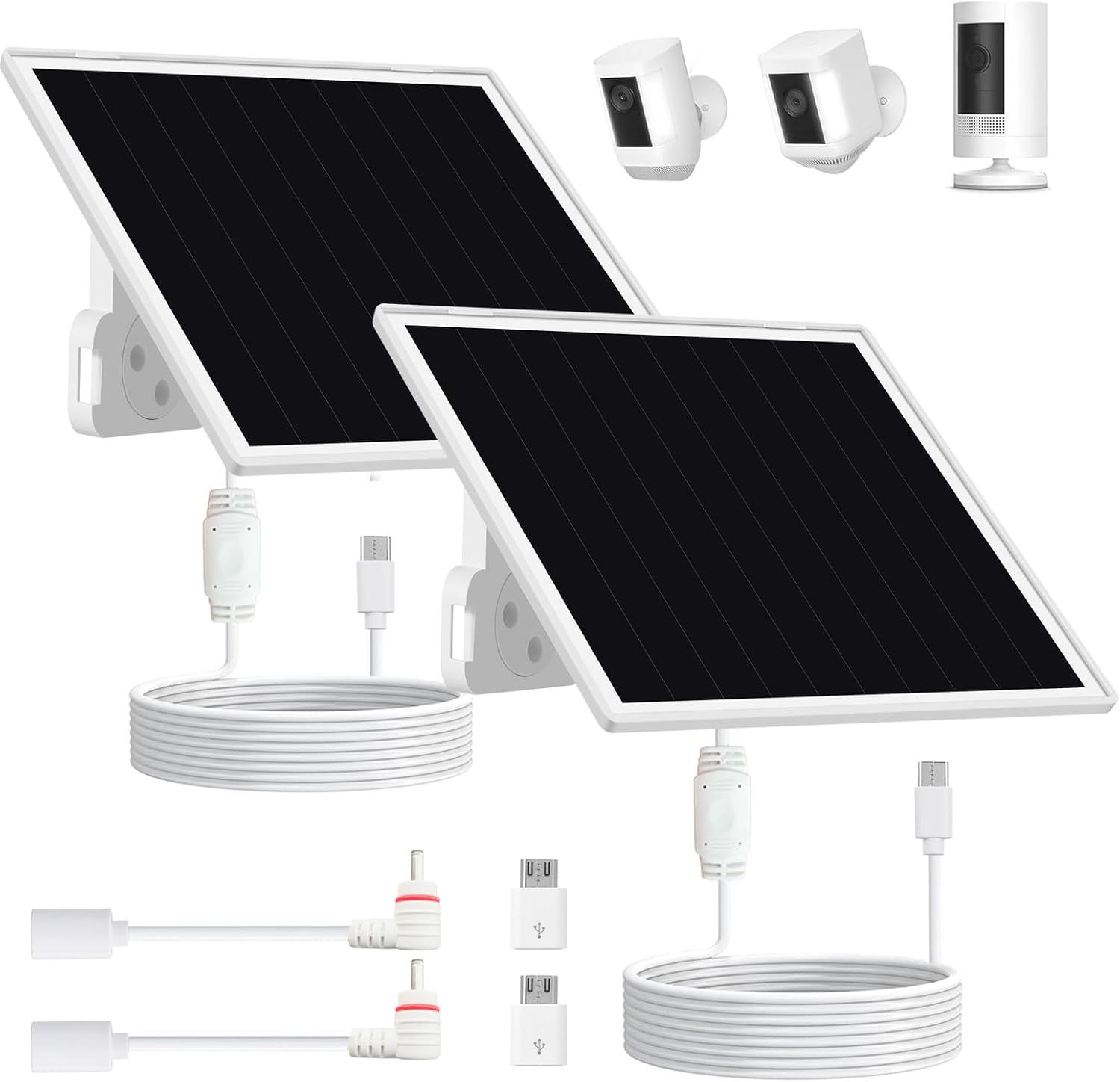 （2 Pack）5W Solar Panel for Security Cameras & Tracking Cameras,Bird Feeders