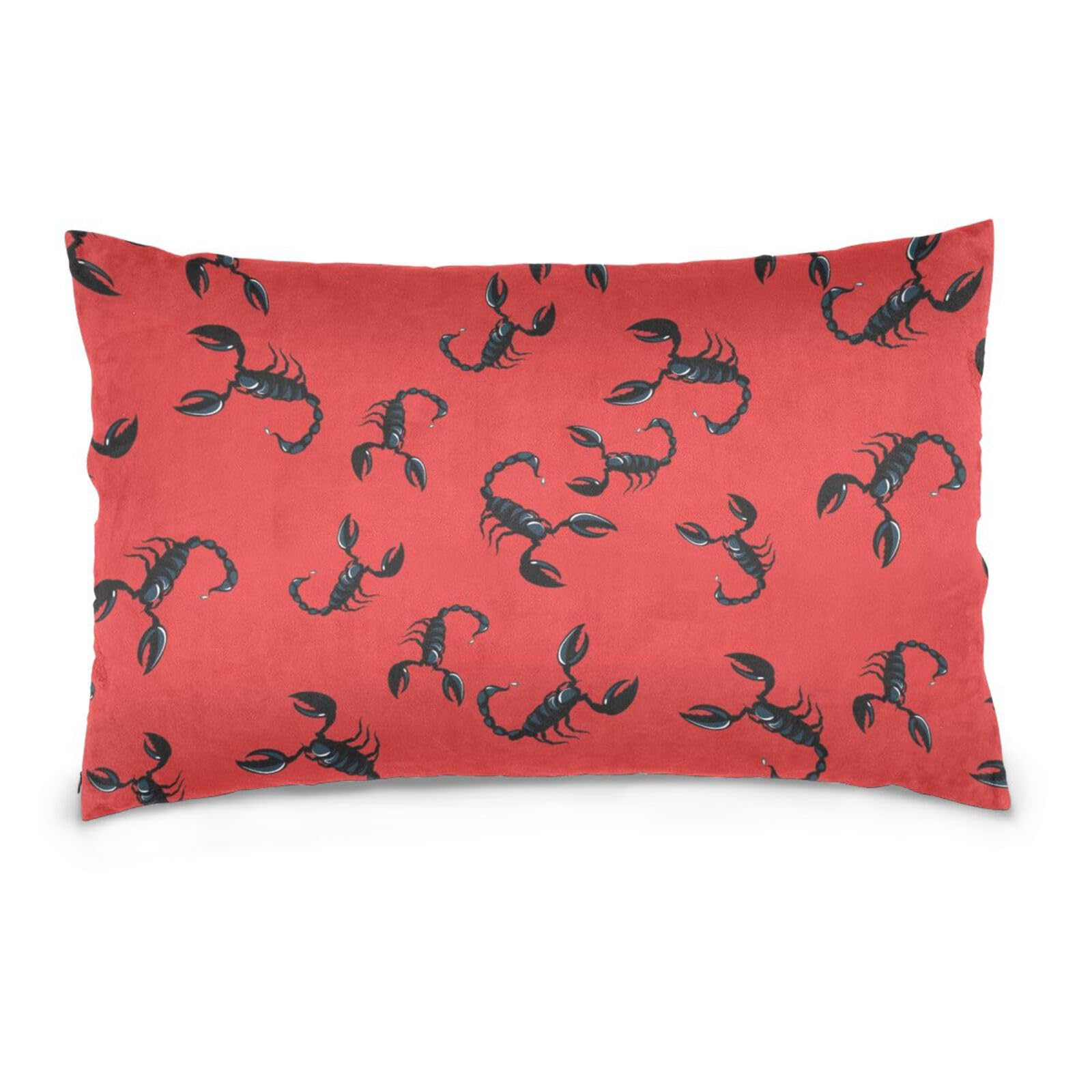 Red Scorpion Bedding Pillow Protector Standard Size Zippered Cozy Pillowcases 20x26In