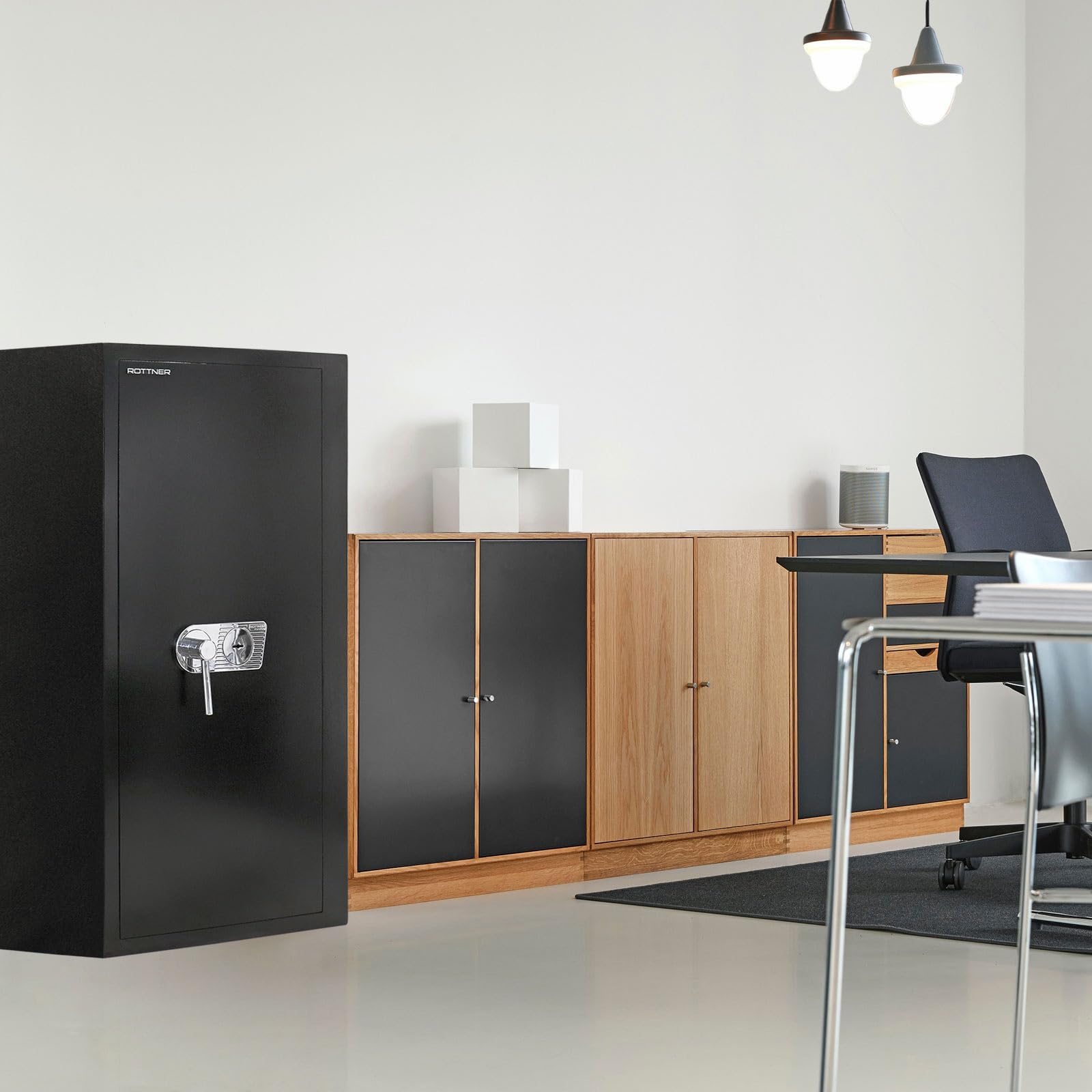 Profirst Wertschutzschrank Sigma 120 EN1 Stahl Doppelbart-Hochsicherheitsschloss 2 verstellbare Fachböden Innentresor Feuerfalz Befestigungsmaterial