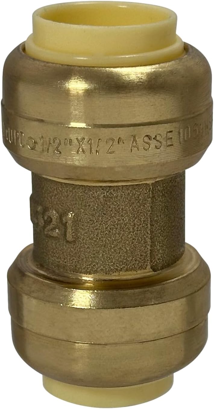 Xfitting Push-Fit Coupling, 10 Pack Push to Connect Coupling, Brass