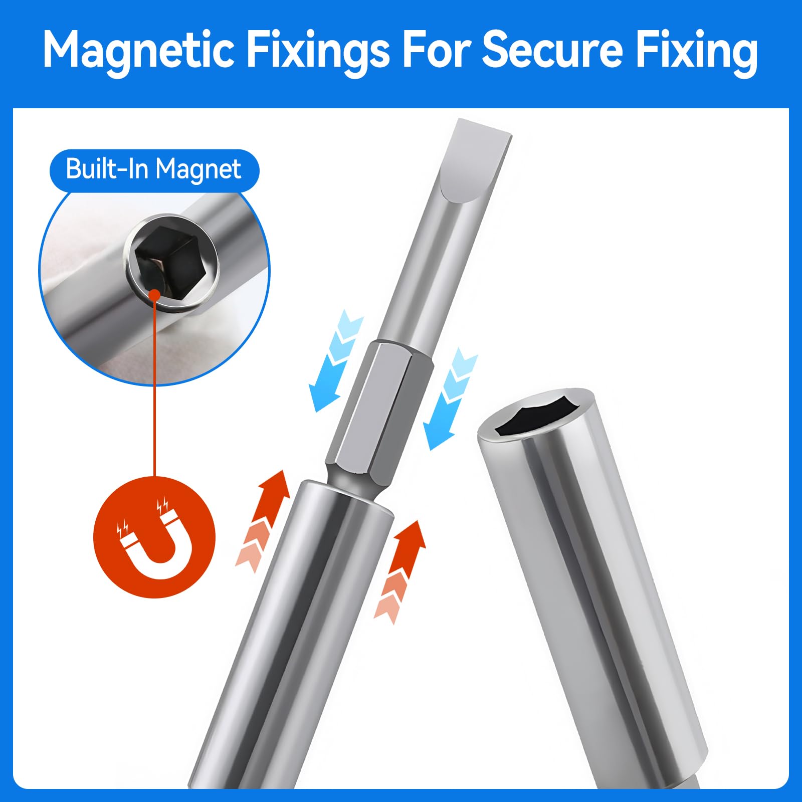 9 Pezzi Porta Inserti Per Avvitatore Esagonale Da 1/4", 60/100/150Mm Porta Inserti Magnetico Prolunga Trapano, Portainserti Lungo Per Avvitatore, Prolunga Avvitatore per Avvitatori Elettrici, Trapani