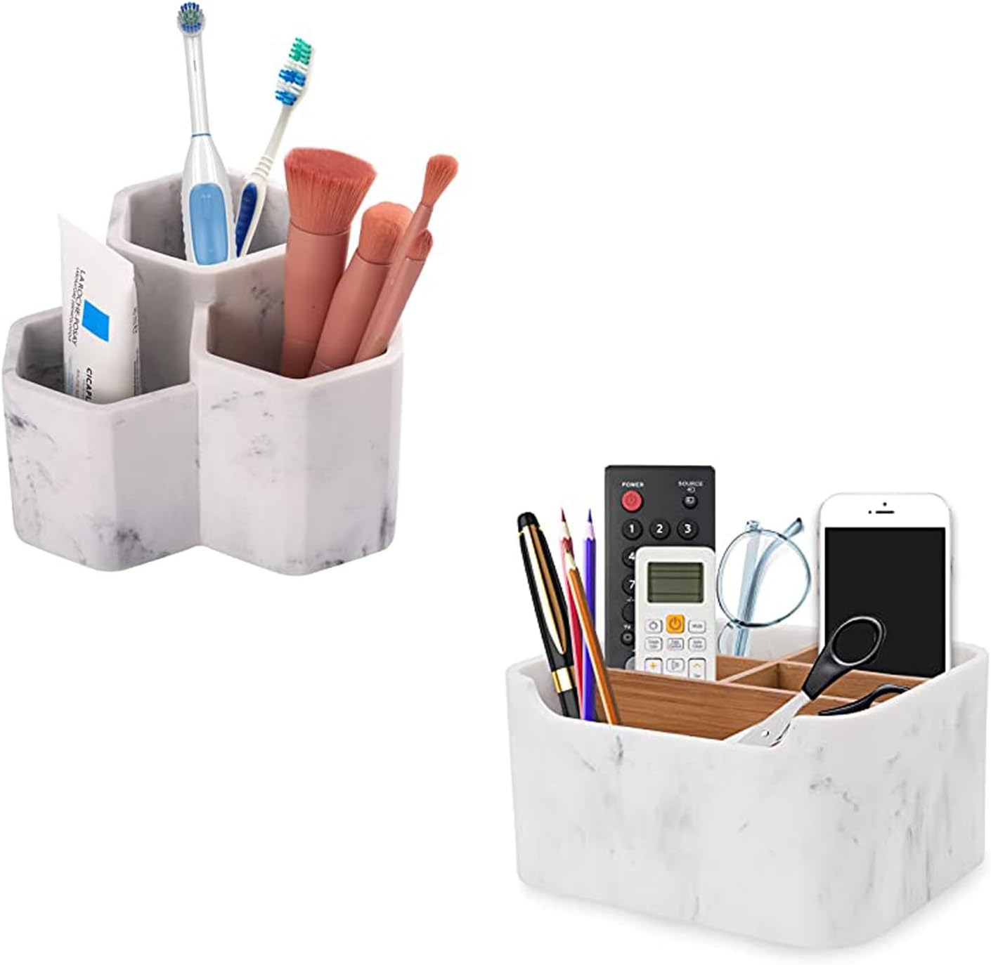 Toothbrush Holder for Bathrooms Toothpaste Holder Stand Bathroom Counter Organizer for Toothbrush Makeup Brushes Holder