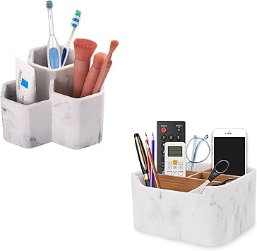Toothbrush Holder for Bathrooms Toothpaste Holder Stand Bathroom Counter Organizer for Toothbrush Makeup Brushes Holder
