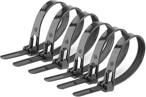 Offgridtec Fascette fermacavo riutilizzabili autobloccanti, 7,6 mm x 300 mm, resistenti al calore e al freddo, organizzatore multifunzione per cavi durevole per uso interno ed esterno (100 pz, nero)