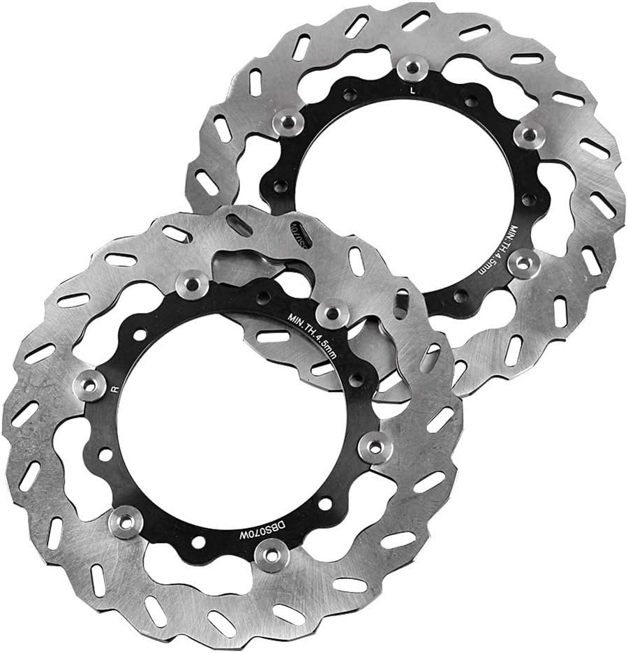 Cnamid5 Pair Motorcycle Front Brake Disc Rotor Replacement For Yamaha XP T-MAX ABS 500 2008-2012 / XP T-MAX 500 2008-2012, Black