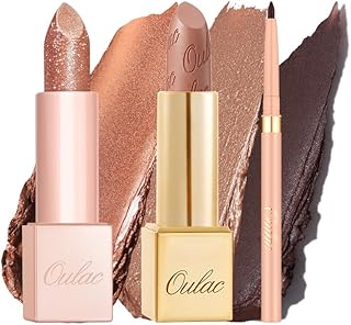 Oulac Lápiz labial metálico nude, lápiz labia...