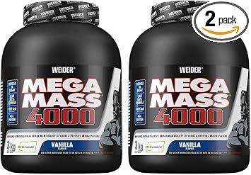 Weider Mega Mass 4000 3 kg Vanilla Pack of 2