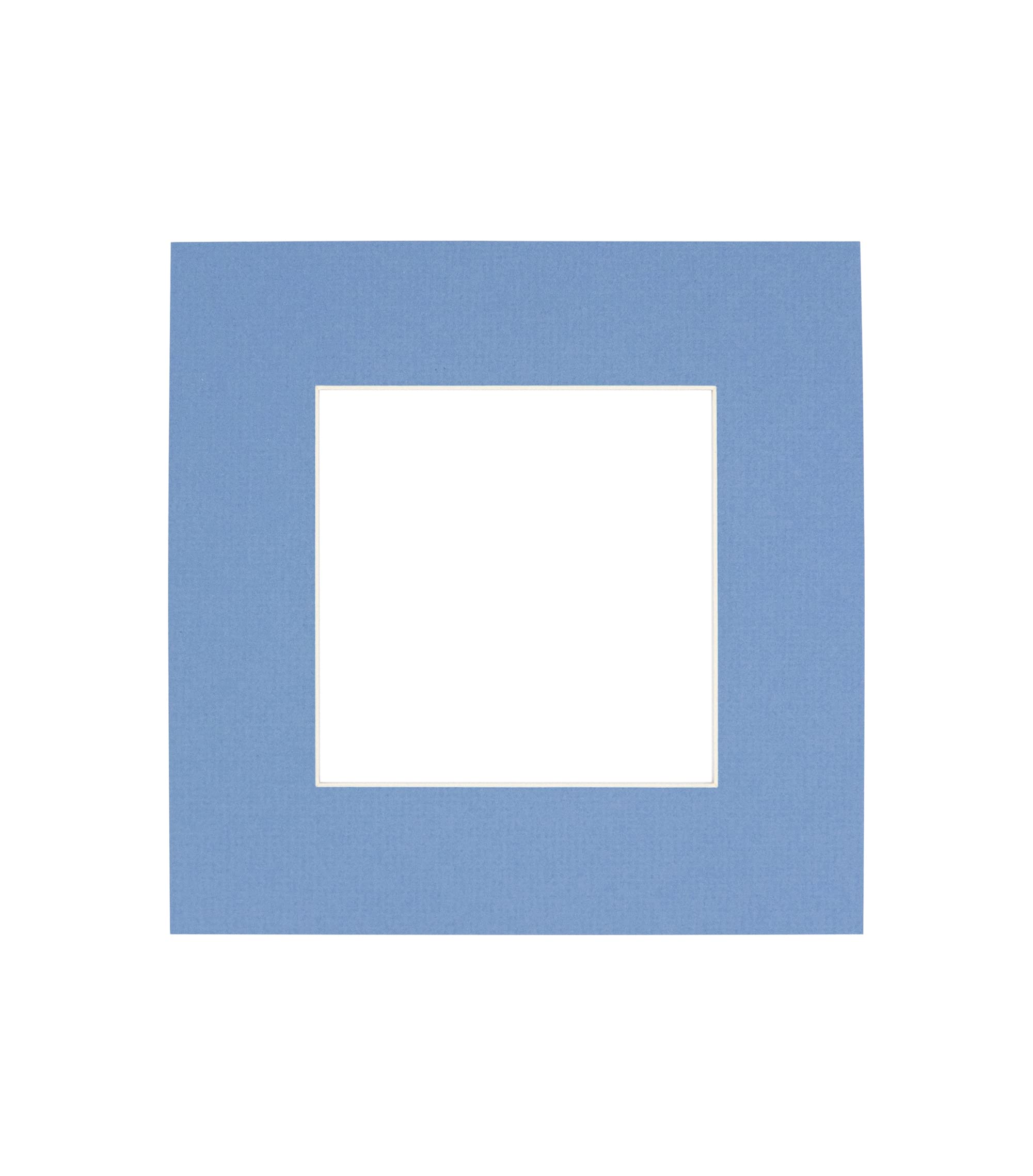 13x13 Mat Bevel Cut for 9x9 Photos - Precut Brittany Blue Square Shaped Photo Mat Board Opening - Acid Free Matte to Protect Your Pictures - Bevel Cut for Family Photos, Pack of 1 Matboard Show Kit