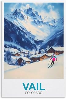 Vail Colorado Vintage Travel Posters Ski 08x12inch(20x30cm) Canvas Wall Art Prints