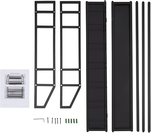 Miniatura 4 de DNYSYSJ Estantes de vino montados en la pared, estantes de acero de 2 capas con estante de exhibición, capacidad para 7 vasos y 12 botellas de vino,