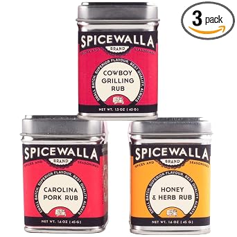Spicewalla Grill Dry Rub 3 Pack | Carolina Pork, Cowboy Grilling, Honey Herb | for Pork, Steak, Chicken & Vegetables, BBQ Gift Set