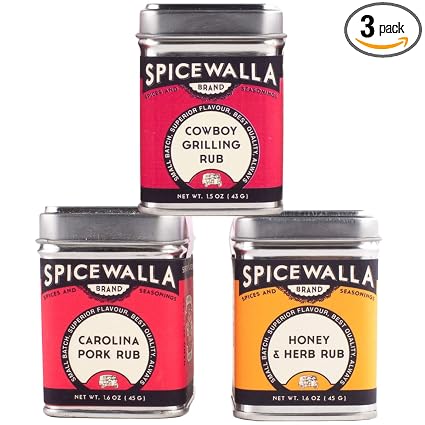 Spicewalla Grill Dry Rub 3 Pack | Carolina Pork, Cowboy Grilling, Honey Herb | for Pork, Steak, Chicken & Vegetables, BBQ Gift Set
