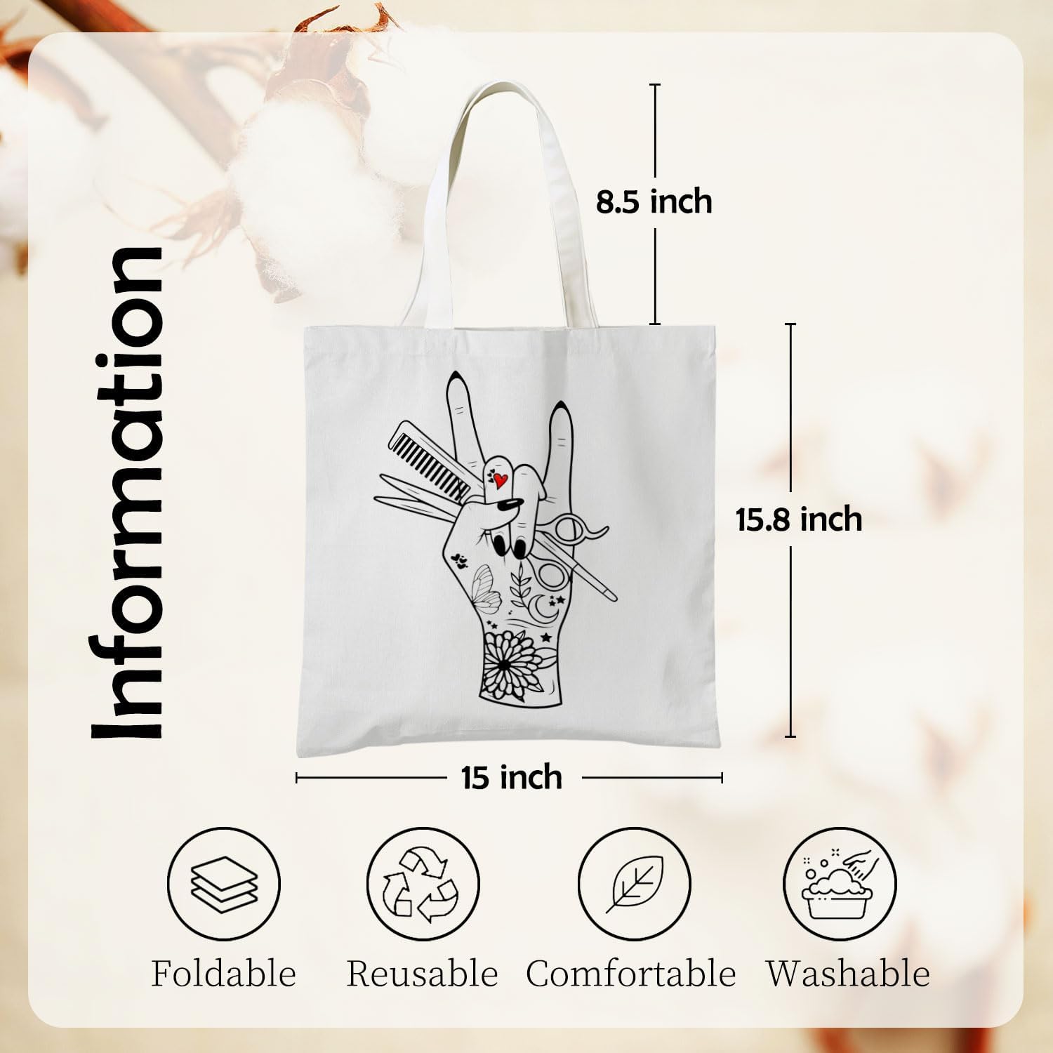 Hairstylist Barber Gifts Tote Bag, Barber Gifts Canvas Tote Bags for Women