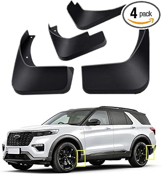 Mud Flaps Kit for 2024 Ford Explorer 2020-2023 Mud Splash Guard Fender Front and Rear 4-PC Set by TOPGRIL