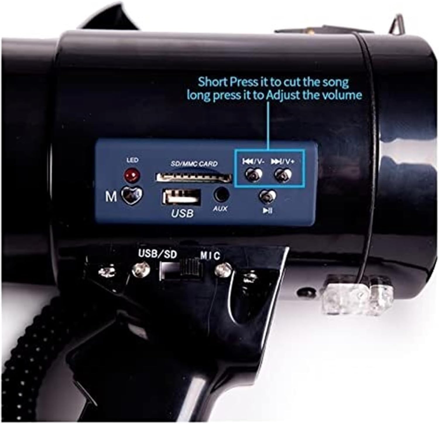 Megaphone Loud Hailer Portable Volume Control Bullhorn Voice Modes Megaphone Speaker for Outdoor Announcements Megaphone for Sport