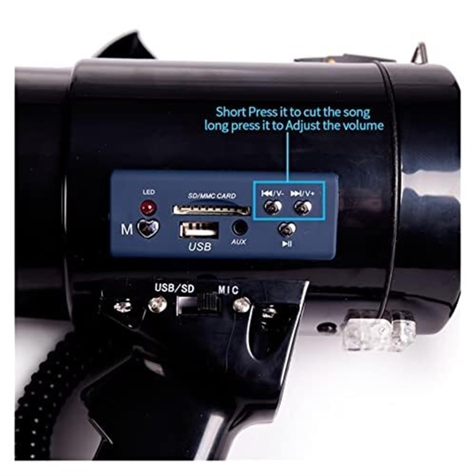 Megáfono Megáfono Portátil con Control De Volumen Y Modos De Voz para Anuncios En Exteriores Megáfono Volumen Ajustable