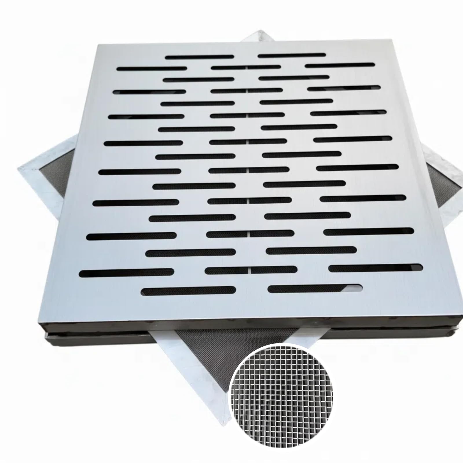 Grille de vidange inox anti-moustiques 40 x 40 cm pour stopper les nuisibles du sous-sol