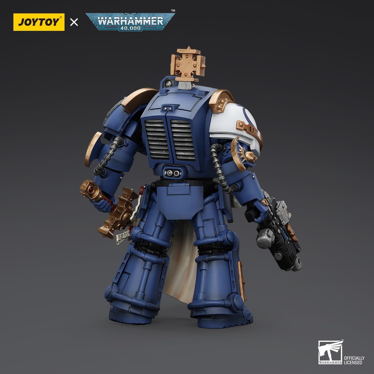 JoyToy Warhammer 40K Ultramarines Captain in Terminator Armor 1:18 Scale 5.5-Inch Action Figure – Collectible Space Marine with Power Sword, Storm Bolter & Articulated Joints for Display & Wargaming