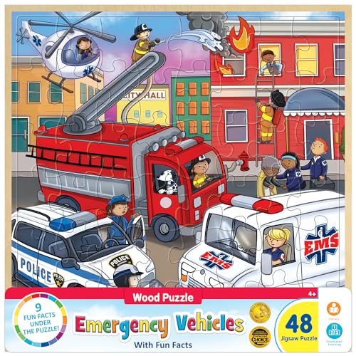 Masterpieces Rompecabezas de 48 Piezas Vehículos de Emergencia 12x12 pulgadas miniatura 1