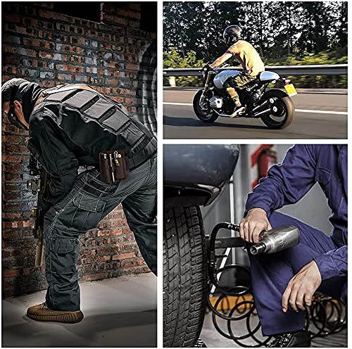 VIPERADE PJ19 Leder EDC lederscheide Tasche Organizer Leder Taktischer Multitool Halter Tasche mit Schlüsselbund Gürtelschlaufe Stifthalter für Taschenlampe Werkzeuge Outdoor Camping - Braun