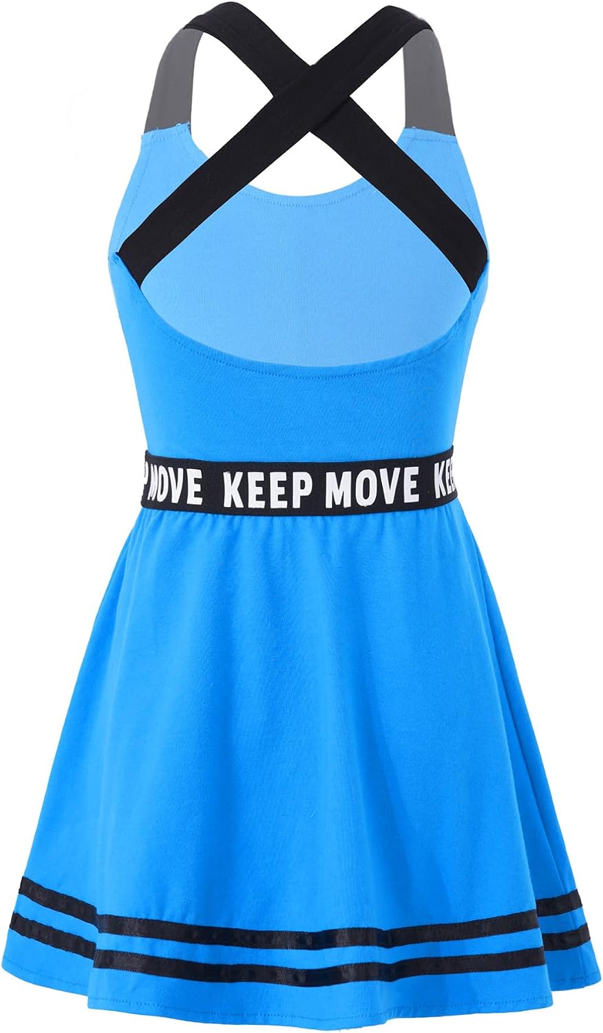 Jugaoge Kids Girls Criss Cross Back Sport Dress Tennis Golf Dresses Cheerleading Uniform Running Sportswear