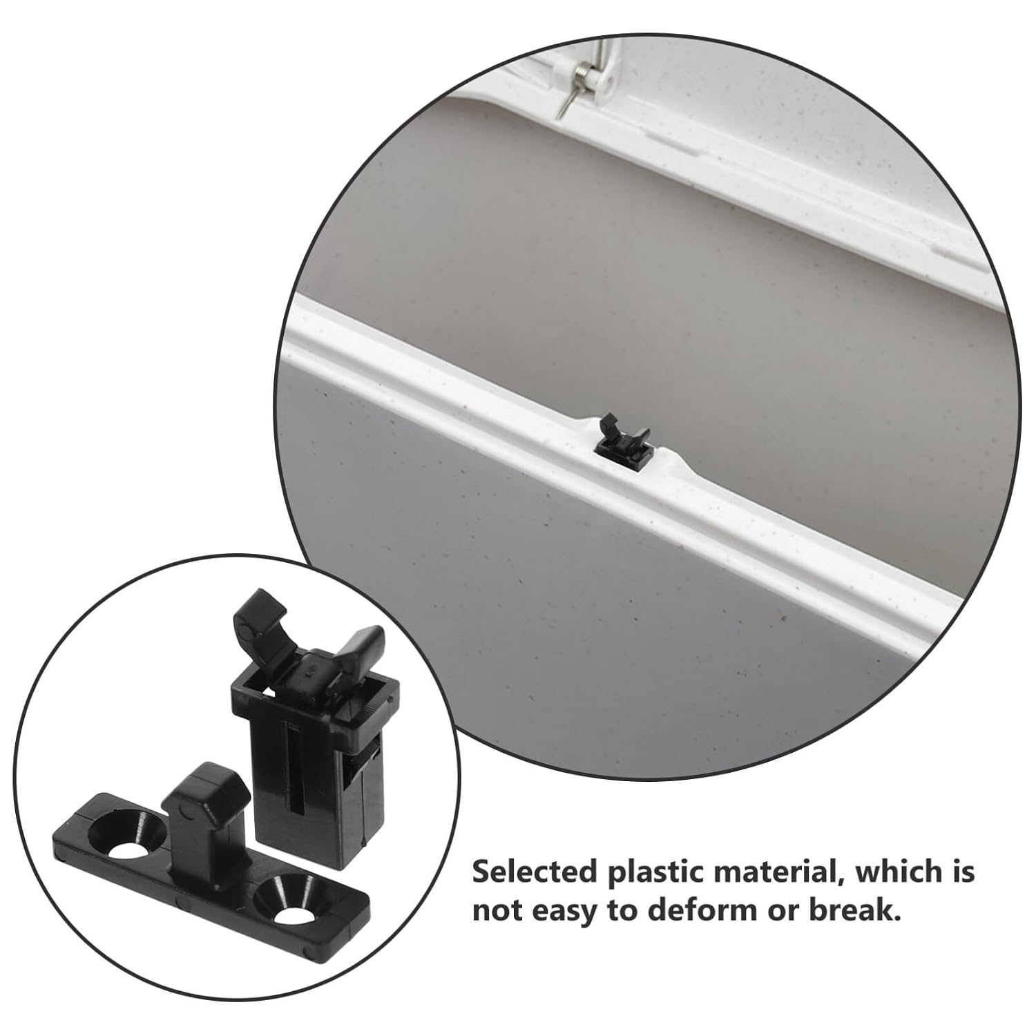 CLISPEED Trash can Latch Replacement 10 Sets Push Latch Press Buckles with Connectors Touch Top Trash can Lid Locking Spare Parts for Garbage Bin Repair