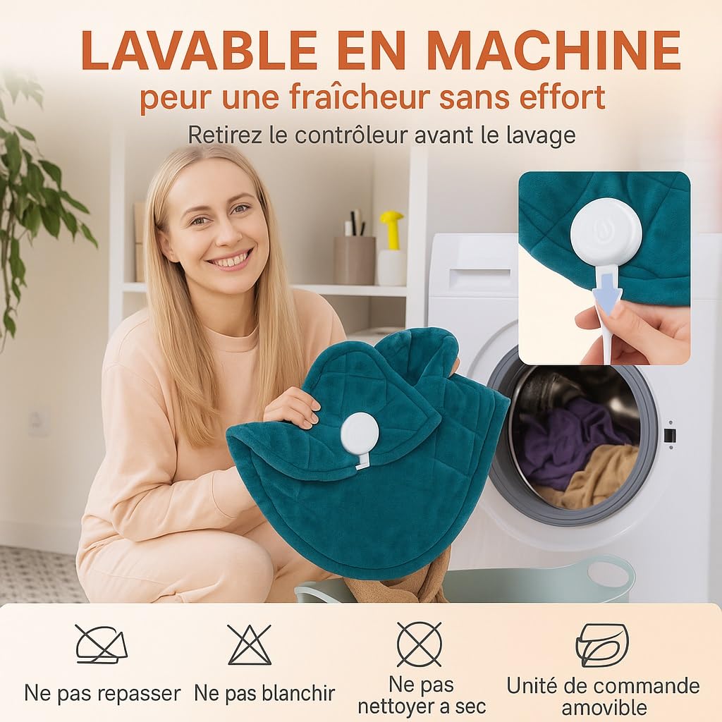 Coussin Chauffant Pondéré 1200g pour Cou et Épaules, 5 Niveaux de Chaleur, 4 Minuteries, Soulagement des Douleurs Cervicales, Lavable en Machine, Cadeau pour Femmes, Hommes et Parents