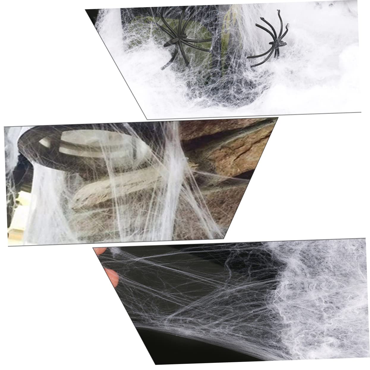 SUPVOX 2 Set Decorazione Halloween Ragno Cotone Allarmante Ragno di Halloween Sospeso Decorazioni Impostore Arredamento Ragnatela Ragnatele Bianca 10 Confezioni*2