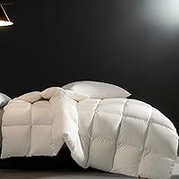 Vista 8 de Edredón de plumas tamaño individual, lujoso relleno de edredón para todas las estaciones, color gris claro, tela ultrasuave a prueba de plumón