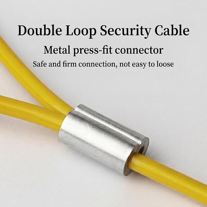 Cable de seguridad de acero con bucles 1.5m 2 unidades miniatura 3