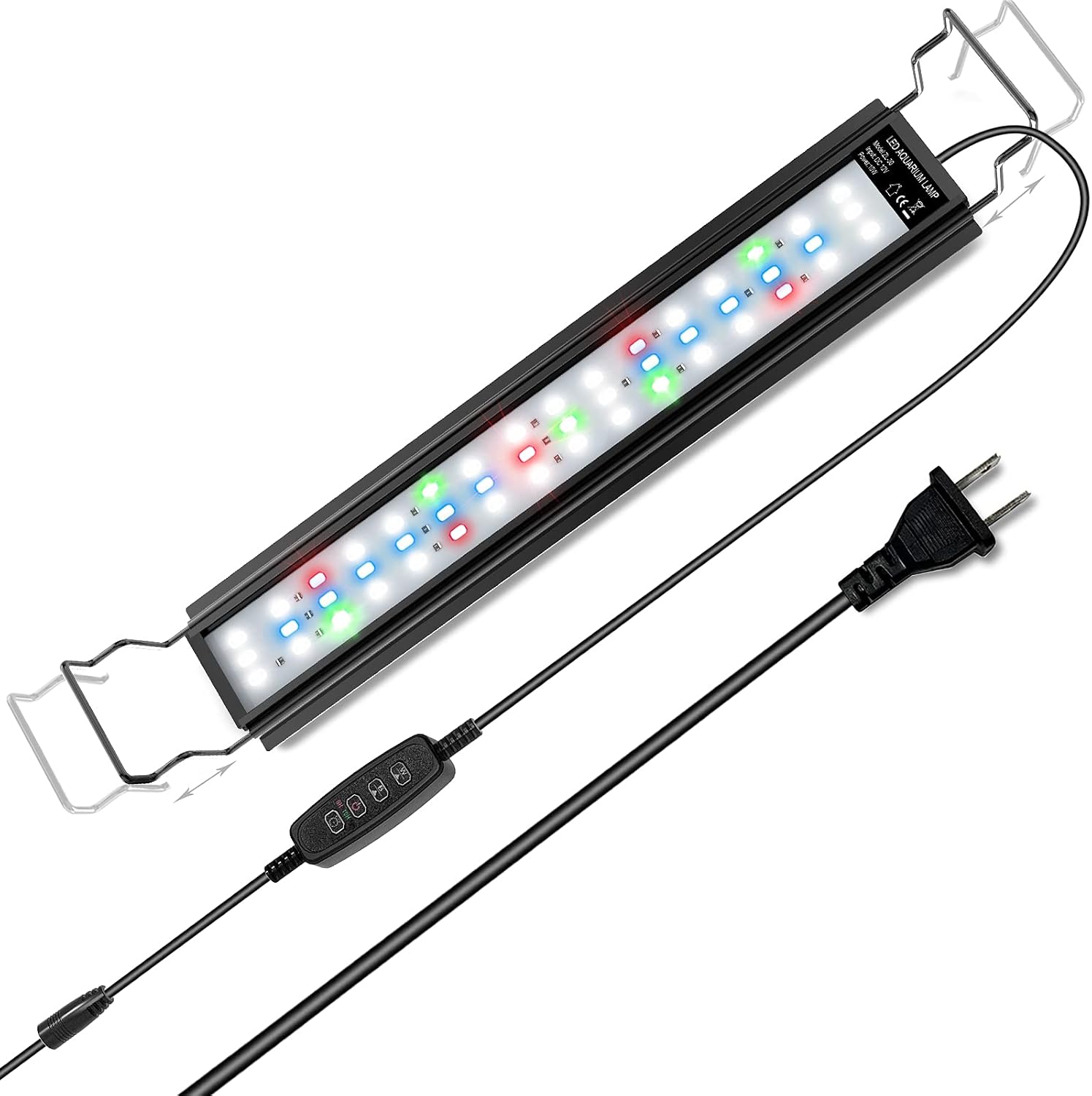 Wonalla Aquarium Lights, Full Spectrum LED Fish Tank Light with 3 Light Modes/Adjustable 10 Brightness/Timer, Aluminum Alloy Shell…
