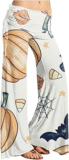 DIYIOUZHOU Yoga Pants for Women 2023 Cozy India Cigarette Halloween Slacks Sport Plus Size Lightweight Prin Elastic Waist Split Loose Slacks Beige