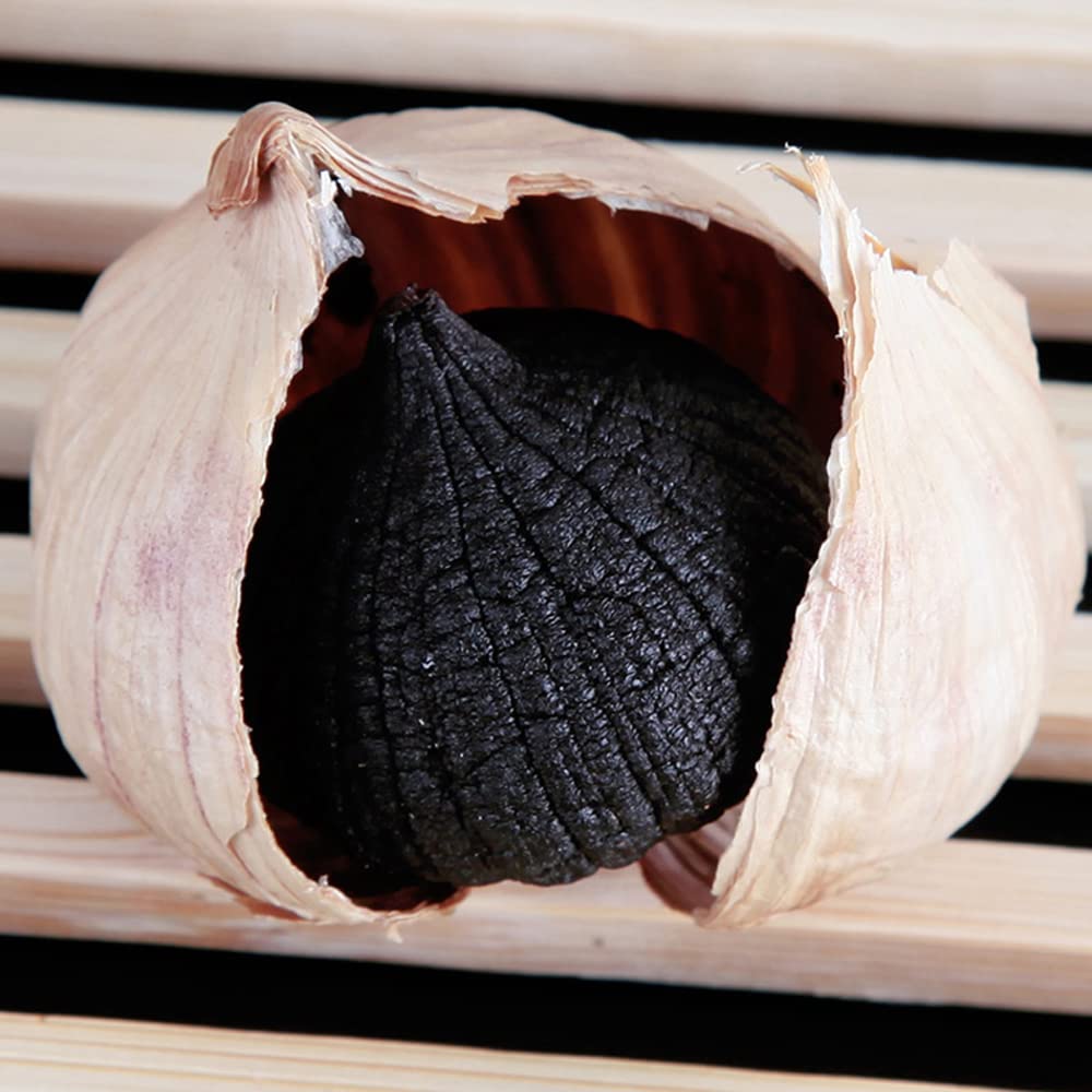 Black Garlic,Fermented Black Garlic,Allium Sativum,Heisuan,Black Garlic Organic,Whole Bulbs,Easy Peel,All Natural,Healthy Snack, Ready to Eat (500 g(1.10 Pound))