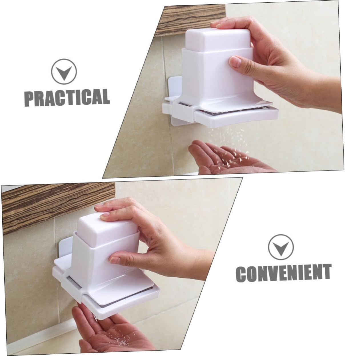 VOSAREA Wall Mounted Soap Grinder and Holder - No Drilling - Self Draining Bar Soap Shaver for Shower Bathtub or Kitchen Sink Space Saving Design for Leftover Soap Pieces image 5