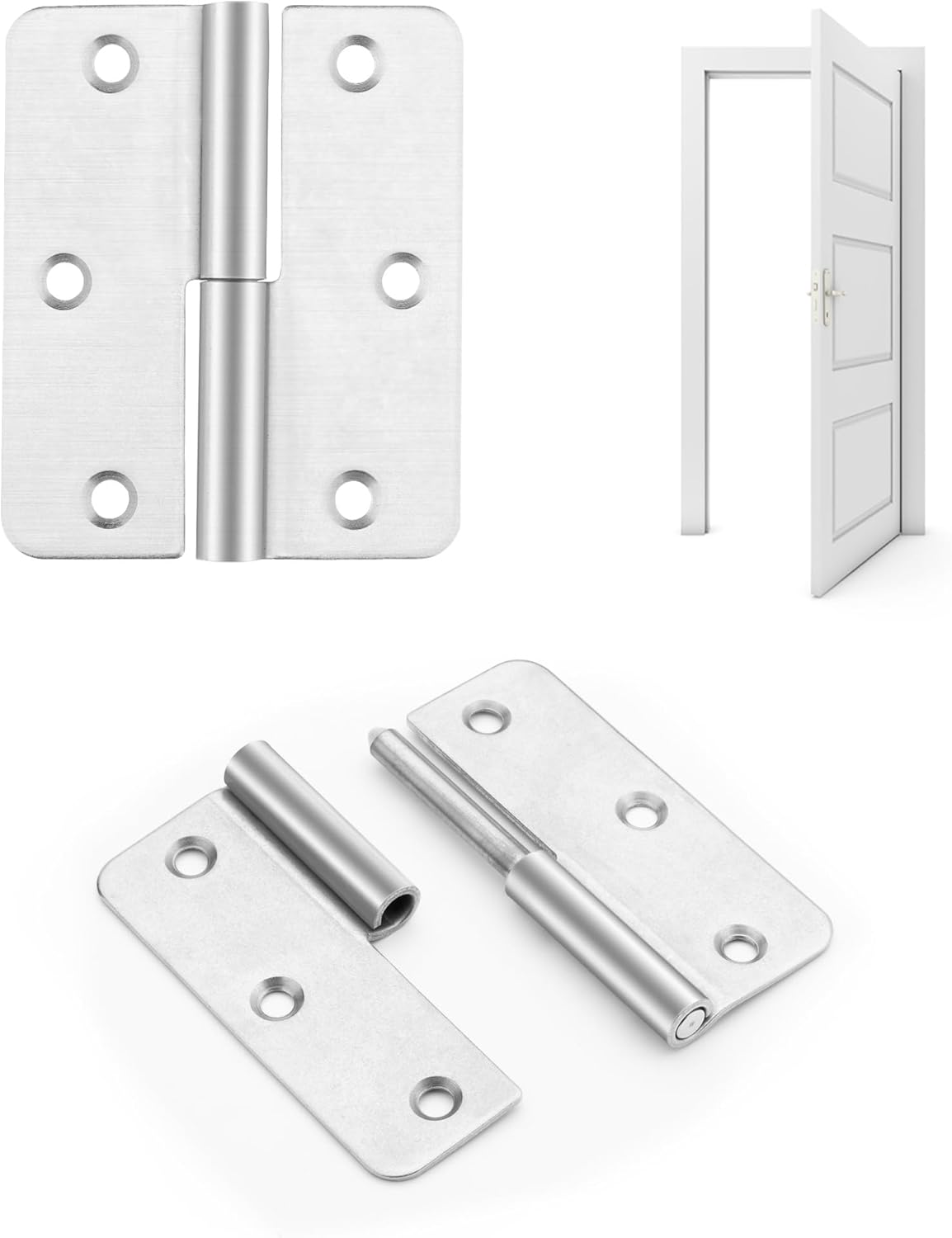 3.5 Inch Lift Off Hinge, Stainless Steel 304, Detachable Slip Joint Flag Hinges for Wooden and Metal Doors, Windows, and Various Functional Metal Equipment (Left Handed, 18 PCS)