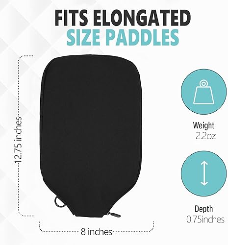 Vista 118 de Palms-O-Aces Pickleball Paddle Sleeve Lightweight Padded Canvas Covers for Paddles Protective Racket Case with zipper Standard & Elongated