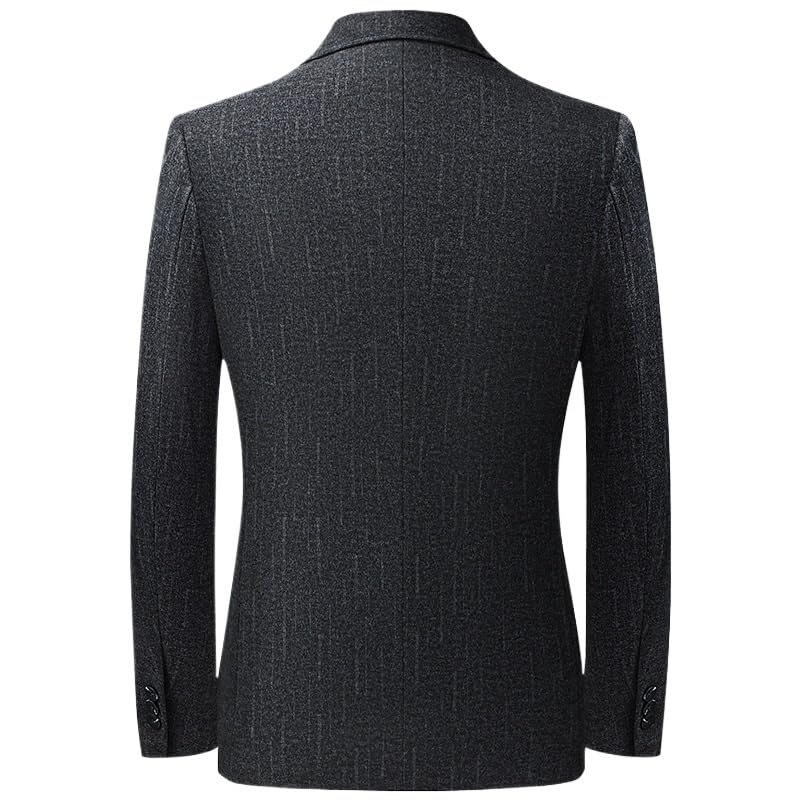 Mens Black Casual Suit Jacket Slim Fit Two Button Notched Lapel Business Daily Lightweight Jacket2