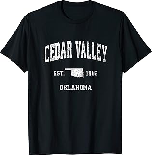 Cedar Valley Oklahoma OK Vintage Athletic Sports Design T-Shirt