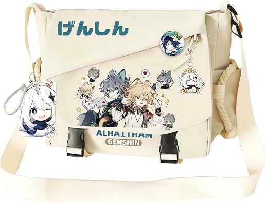 Game Handbag Kaedehara Kazuha Crossbody Bag Cute Single Shoulder Bag Adult 3D Print Anime Backpack White Bag
