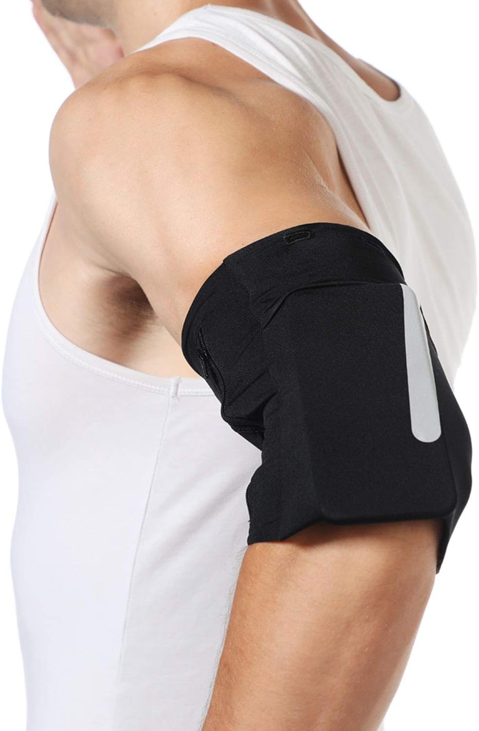 Ailzos Phone Armband Sleeve for Running Workout, Sports Armband Gym Phone Holder for Runners Fits Men Women for iPhone 11 Pro Max/Xr/Xs Max/X/8/7 Plus, Galaxy S10/S9/S8 Plus and Note10/9/8, Black L