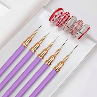 5 Pcs Nail Art Liner Brushes-Dotting Brush for Nails,Striping Brushes,Nail Dotting Drawing Tool for Fine Lines