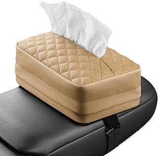 車用ティッシュホルダー,PUレザー ペーパータオル ケース | ティッシュボックスカバー | シートバック、アームレスト、車、SUV、トラック、家庭、レストラン対応 男女兼用