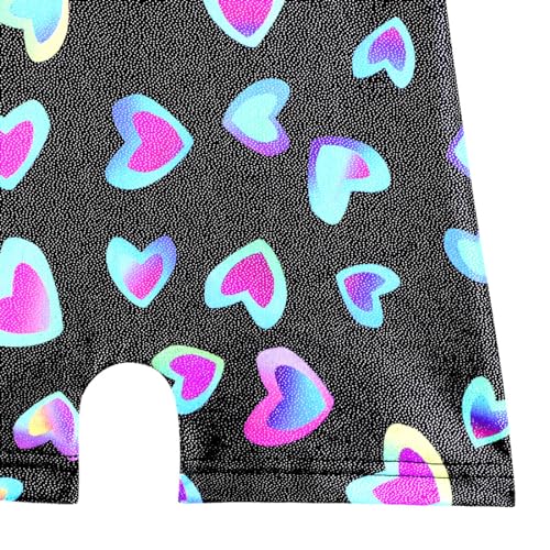 Image of HOZIY Gymnastics Leotards for Girls with Shorts Toddlers Biketards Rainbow Unicorn Dinosaur Mermaid Leopard Flower Galaxy
