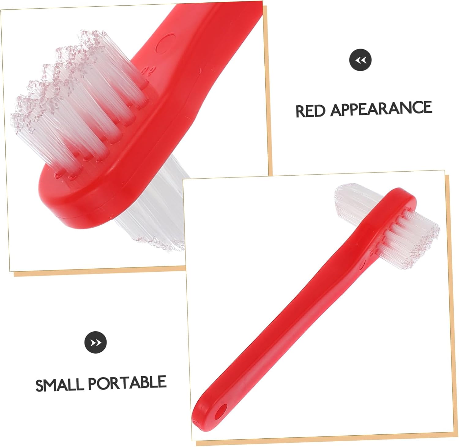 Healifty 4pcs Double Sided Denture Cleaning Brushes for Adults Lightweight Portable Denture Toothbrushes with Ergonomic Handles Durable Bristles and Travel Use